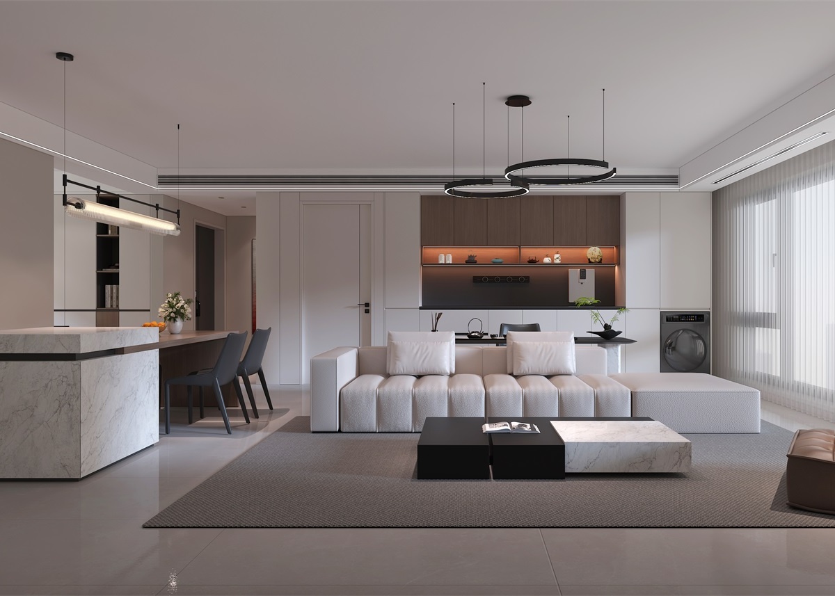 中恒央御143㎡ | 大橫廳+客餐一體+開放書房，他家這通透感絕了！